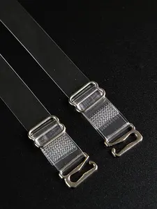 2pcs Transparent Shoulder Straps, Metal buckle， Invisible Adjustable Underwear Straps, Women's Lingerie & Underwear Accessories