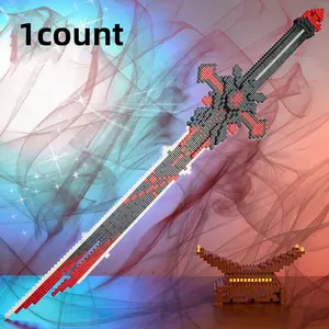 Samurai Sword Building Blocks Game, 1 Box Sword Weapon Model Assembly Blocks, Creative Building Blocks, Desktop Decoration Ornaments