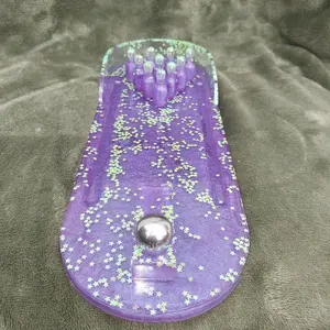 Epoxy Resin Mini Bowling game set with 10 pins and a marble for the ball