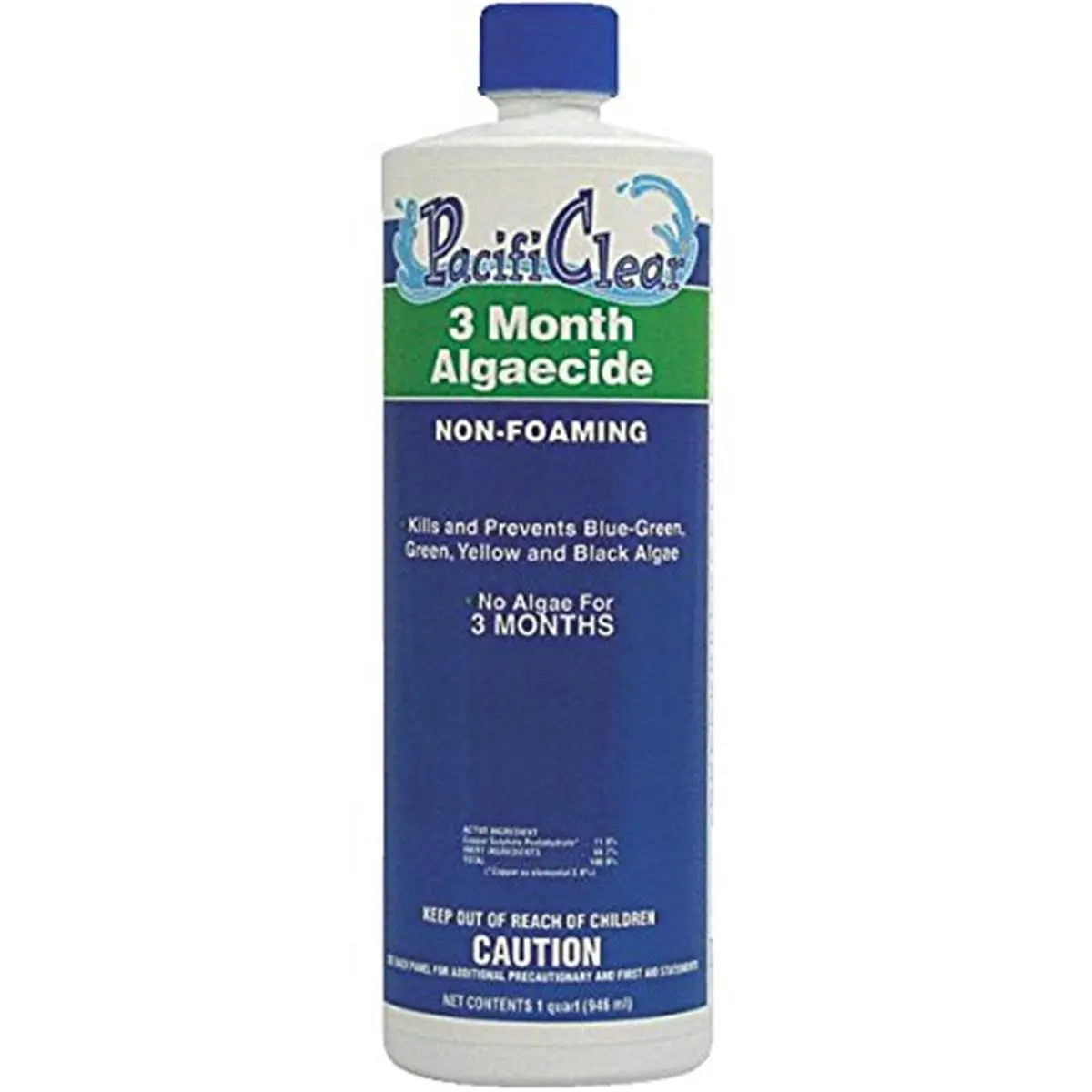 212 MAIN 3-Month Liquid Algaecide, Non-Staining Copper-Based Formula Kills Existing Algae and Stops Spring Algae Bloom, Pool Chemicals for Winterizing and Start-Up, 1 Qt (32 oz)