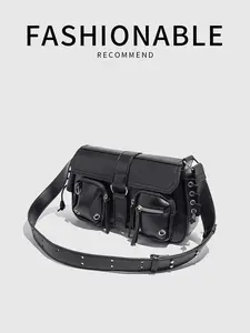 New Design Lightweight Oxford Cloth Waterproof Durable Shoulder Crossbody Motorcycle Bag, Unisex Large Capacity Street Messenger Bag