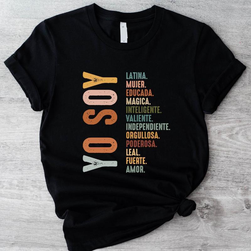 [100%25 Cotton] Yo Soy T-Shirt, Mujer Latina Shirt, Mexican Latina Mujer Independiente Tee, Hispanic Gift Shirt, Mexican Shirt. Shirtslatinas Cotton Casual T-Shirt For Men And Women