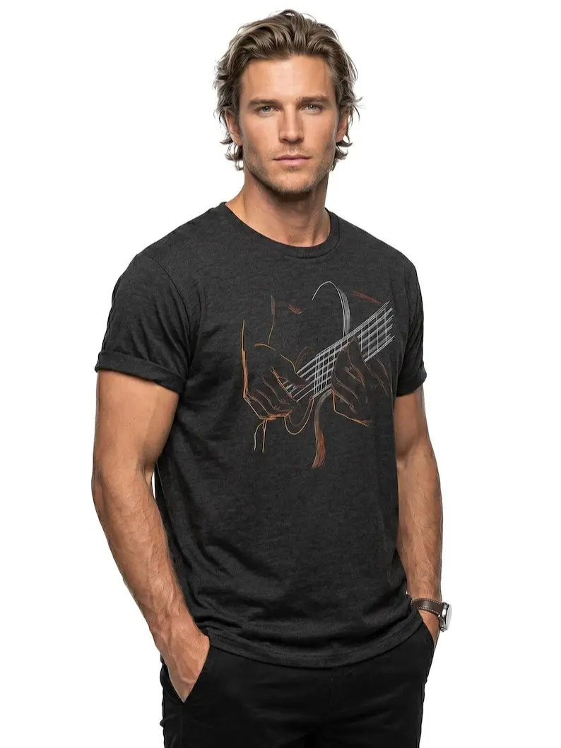 Retro Guitar Graphic Tee, Musician T-Shirt, Guitar Player Gift