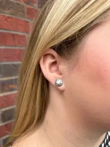 Sterling Small Stamped Button Studs