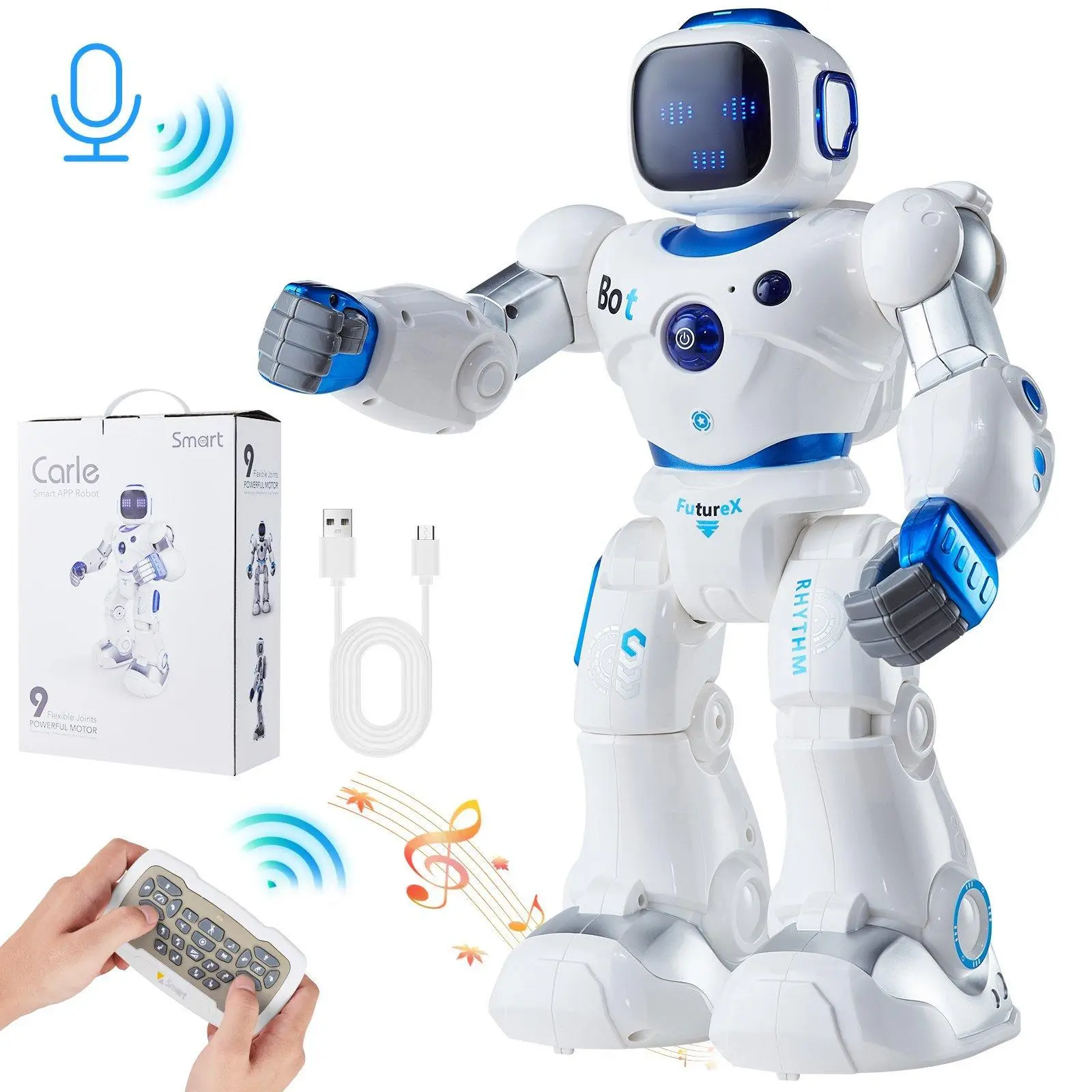 VEVOR Remote-Controlled Smart Robot Toy for 4-6 Years Kids, Digital Modern Rechargeable Learning Robotics, RC Control, Touch & Voice Functions, APP Programmable, Sings, Tells Stories, Records Sounds, Dances, Does Exercises#BacktoSchool