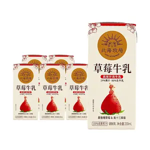 BHMC Strawberry Milk Drink 200ml x 6 Pack - Over 80% Fresh Milk & Real Fruit Juice, High Protein & Calcium, Nutritious Breakfast Beverage