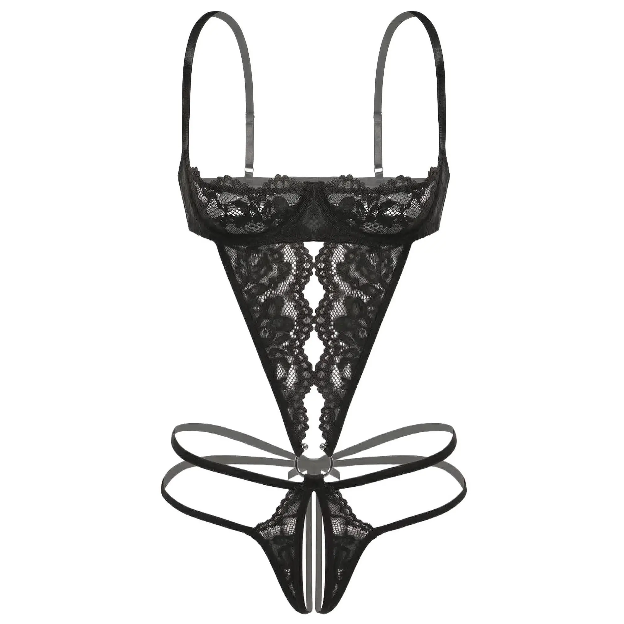 Avidlove Lingerie for Women with Underwire One Piece Lace Babydoll Bodysuit Deep V Teddy Lingerie