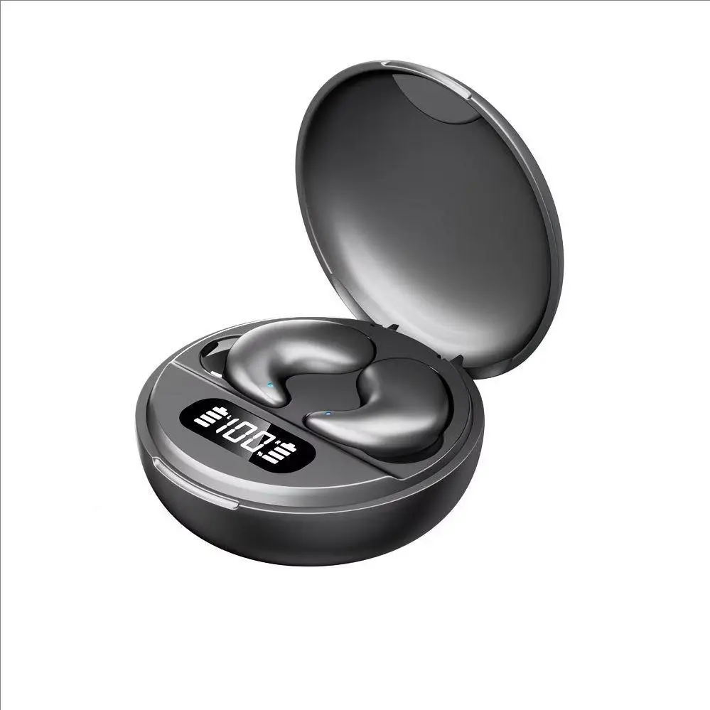 Ultra-thin wireless sleep earbuds, invisible sleep earbuds, comfortable wear, charging case with real-time LED display, long battery life, ENC noise-canceling microphone, compatible with iOS and Android systems, suitable for sports, work, sleep, and commu
