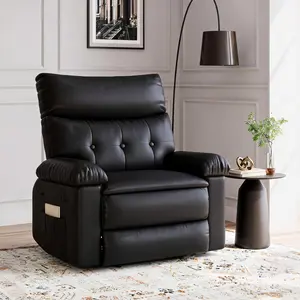 Oversized Manual Recliner Chair for Big & Tall – Wide Seat, 1.5X Thick Sponge, PU Leather, Non-Slip Base – Comfort Recliner for Living Room & Bedroom