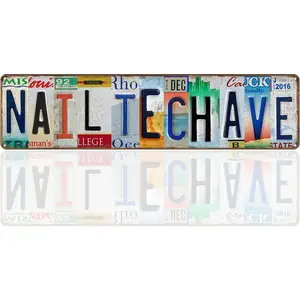 Vintage Nail Tech Ave Street Signs Nail Room Decor Nail Salon Decor Nail Tech Decor Home Farmhouse Bar Cafe Gifts Aluminium Metal Sign16 X 4 Inches (Nail Tech Ave Metal Sign)