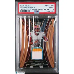 2024 Panini Select Draft Selections Memorabilia Jayden Daniels /49 PSA 9