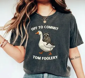 Comfort Colors Off to commit tom foolery Funny Raccoon Shirt, Graphic Raccoon Shirt, Raccoon Meme Shirt, Cozy Raccoon Shirt, Meme Tshirt