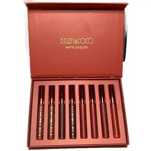 6 Piece Matte Lip Gloss Set for Makeup and Cosmetics