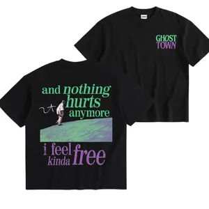 Ghost Town T-Shirt, Vintage Nothing Hurts Anymore Hip Hop Shirt, I Feel Kinda Free Streetwear Graphic Tee, Unisex Music Fan Gift