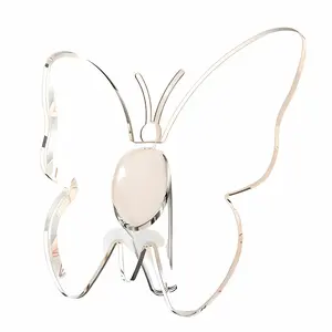 Creative Butterfly Acrylic Vase, Transparent Style Desktop Decor, Living Room Floral Art Vase, Decorative Vase, Home Decoration, Entryway Table Flower Container