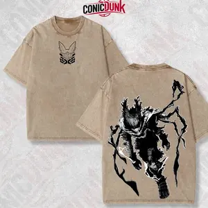Retro Heavy Limited Deku Dark - My Hero Academia Anime Double Printed Vintage Oversized Washed Tee , Gift For Anime Fan, Anime Lover ECC