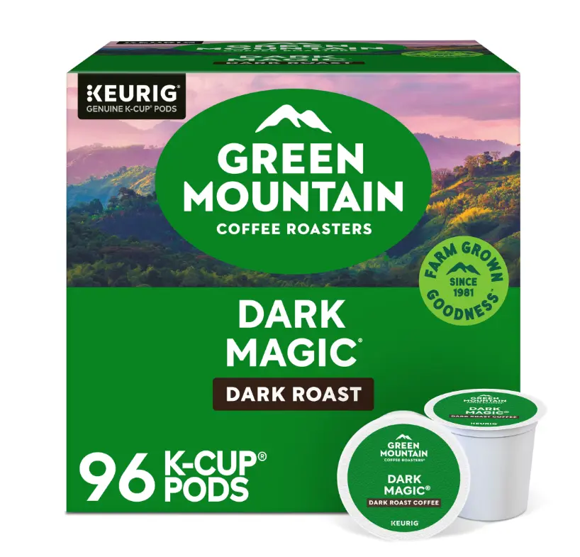 (4 pack) Green Mountain Coffee Roasters, Dark Magic Dark Roast K-Cup Coffee Pods, 24 Count