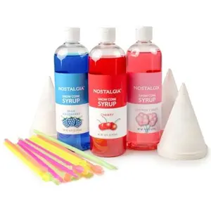 Englewood Marketing Group  16 oz Premium Snow Cone Syrups, Cups & Spoon-Straws Party Kit