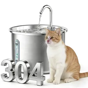 Cat Water Fountain 3L/108oz Automatic Stainless Steel Pet Fountain Dog Water Dispenser Ultra-Quiet Pump for Cats Dogs Multiple Pets with Advanced Filtration System