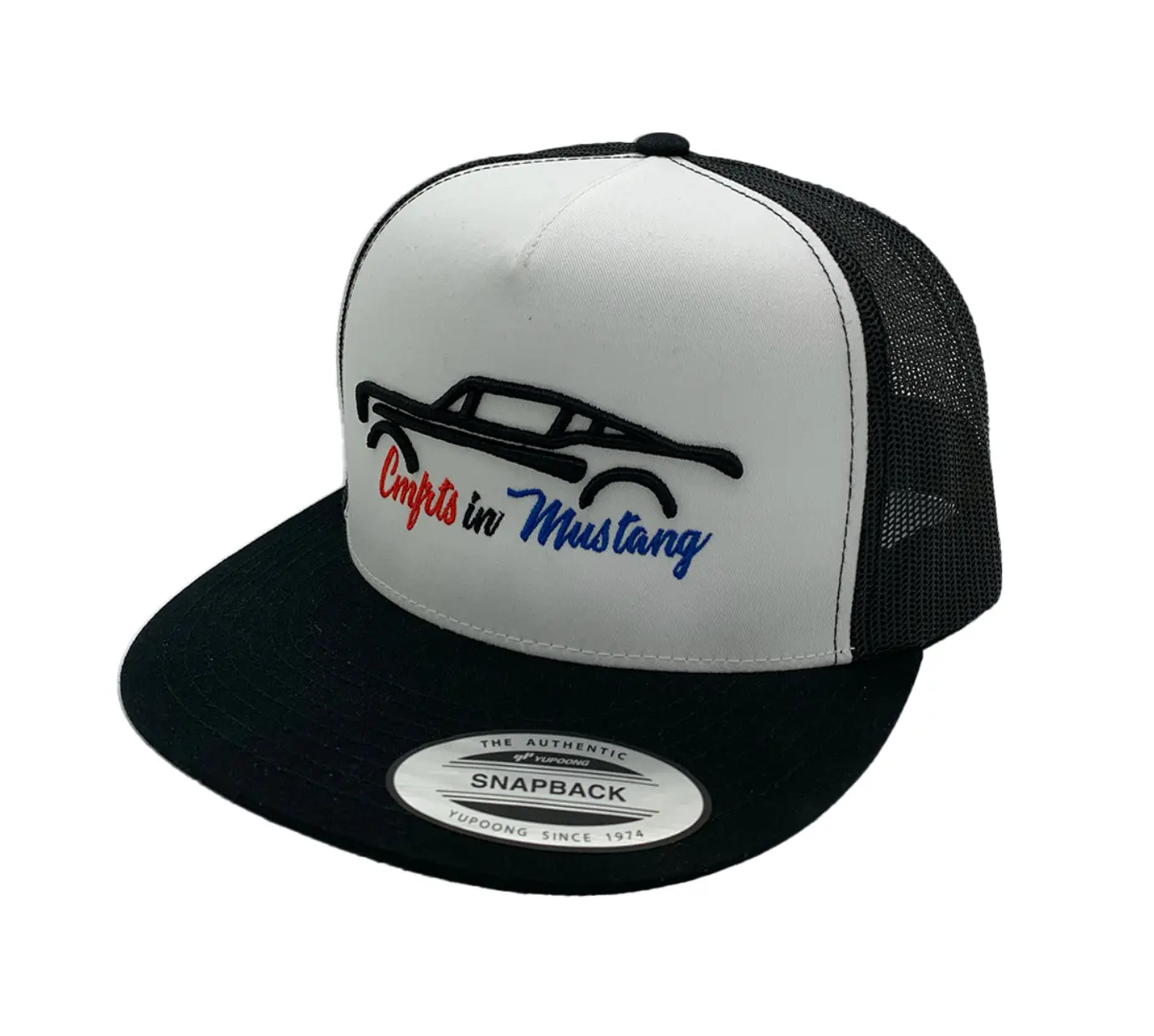 Cmfrts in Mustang trucker hat