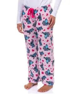 Disney Stitch Pajamas Women's Plush Heart Accents Adult Lounge Sleep Pants
