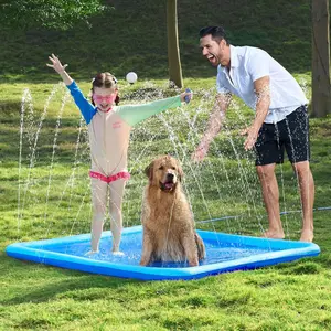 SLOOSH  Non-Slip Splash Pad Sprinkler - Summer Water Toys Sprinkler Mat for Kids Toddlers Dogs, Outdoor Backyard Pool Party Decor Outside Water Games Fountain Wading Baby Pool Boys Girls Gifts