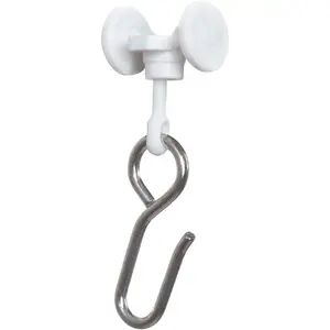 Room/Dividers/Now Curtain Track Roller Hooks - Curtain Rail Ceiling Gliders Set - Plastic Body and Wheels with Steel Hook - Glider Hooks for Curtains (Pack of 10)