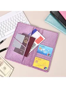 New Multifunctional Travel Passport Holder Candy Color Lightweight PU Leather Waterproof Document Protective Case