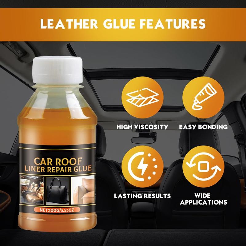 Headliner Repair Glue,  Headliner Adhesive,  Roof Liner Quick Repair Adhesive Headliner Glue,  Ceiling Fabric Repair, Headliner Repair Kit, Leather Glue Repair, 100ml (2PCS)