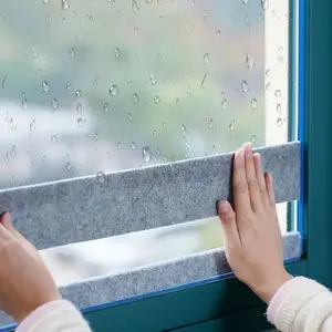 1 Set of 3cmx4m Window Glass Stickers, Anti Condensation Winter Sill Decals, Self Adhesive Felt Pads for Windows and Doors, Easy to Install & Clean