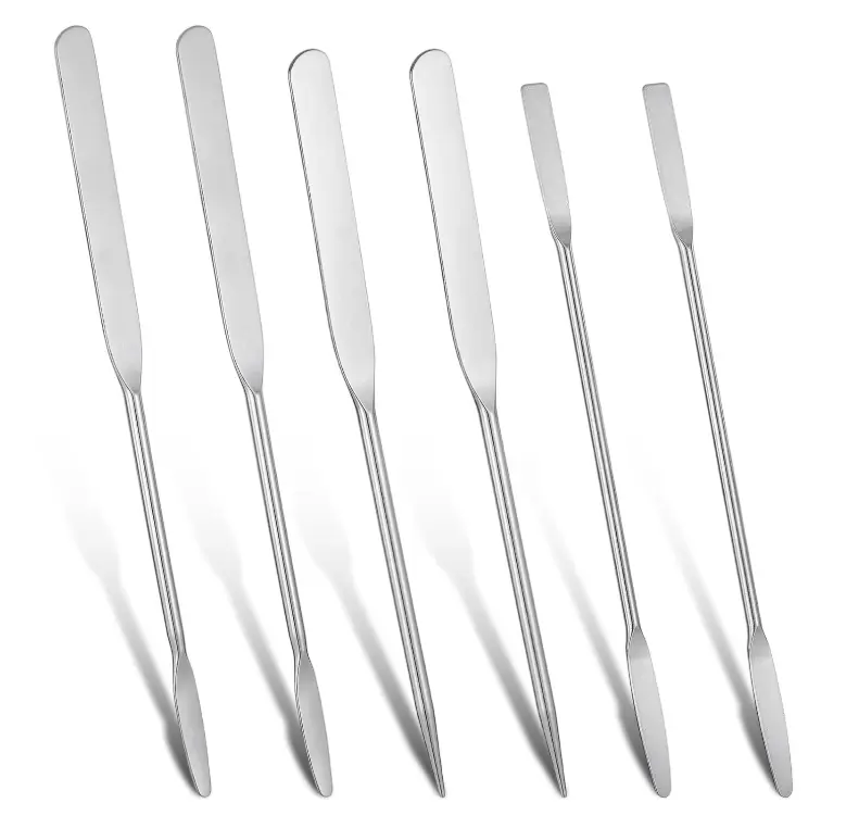6 PCS Stainless Steel Makeup Foundation Spatula Set | Double-Edged Beauty Cosmetic Mixing Spatula Tools for Foundation and Face Cream Application