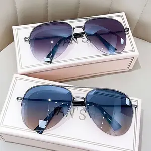 1pc Aviator Fashion Large Face Driving Riding Stylish Trendy Personality Sunglasses For Men