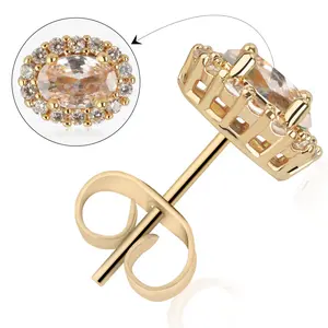 MEIITRUE Elegant  Birthstone Stud Earrings for Women, 14K Gold Plated Cubic Zirconia Earrings, Birthday Jewelry Gift for Girls