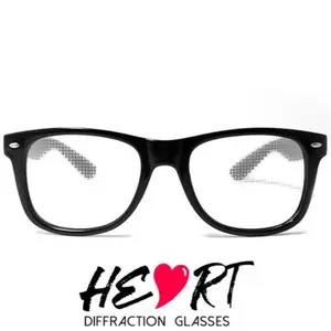 Heart Diffraction Glasses for Women and Men - True-Flex Plastic Frames and Black See-Through Lenses eyeglass guru