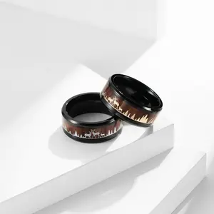 1 Pcs European and American Fashion Creative Animal Department Forest Elk Group Pattern Popular Gorgeous Ring, Suitable for Daily Wear Jewelry, Gifts To Friends