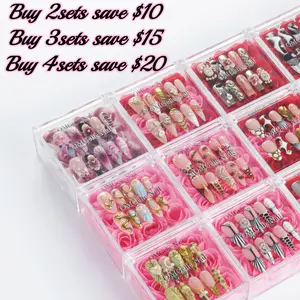 OMGelic Hand-made Press Ons Nail With Gift Box, Ideal for Gift-giving Holiday Season,Christmas,New year,Lightweight Natural Fit False Nails False Nails