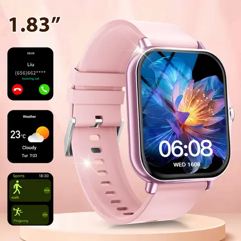 SIMSONLAB Unisex ABS Sporty Digital Touchscreen Smartwatch - 1.83in HD Screen, Bluetooth Connectivity, Wireless Call & Music, Multiple Sports Modes, Text Alerts, Daily Tools, Remote Controls, Smartphone Compatible, Ideal Gift, Free Delivery