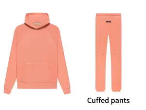 Combo / Coral  hoodie+cuffed  sweatpant  Casual Menswear