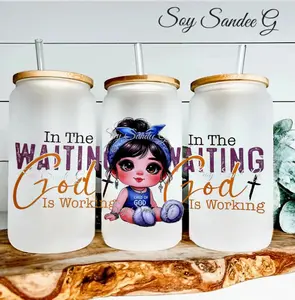 In the Waiting God is Working - UVDTF Wrap for cups/hard surfaces sticker