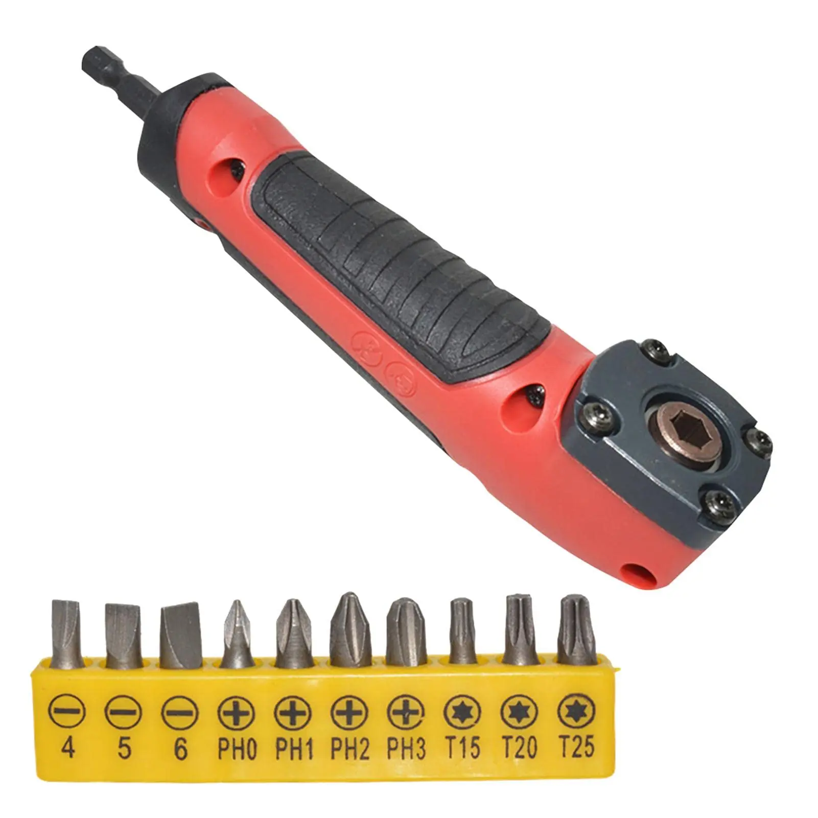 Right Angle Drill Attachment Electric Repair Set 90 Degree Corner Device Socket Adapter Kit 1/4 Inch With 10 Bit Sets For Impact Driver