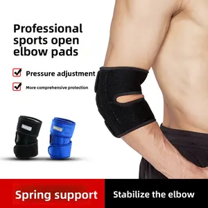 Outdoor fitness football bicycle elbow brace with spring support, breathable, pressurized, fixed protective gear, professional sports elbow brace