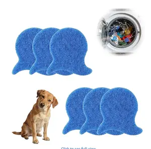 Washing Machine Pet Hair Remover Balls (Pack of 6, Reusable) — Laundry Accessories, Cat & Dog Hair Catchers, Anti-Tangle Fabric Cleaner