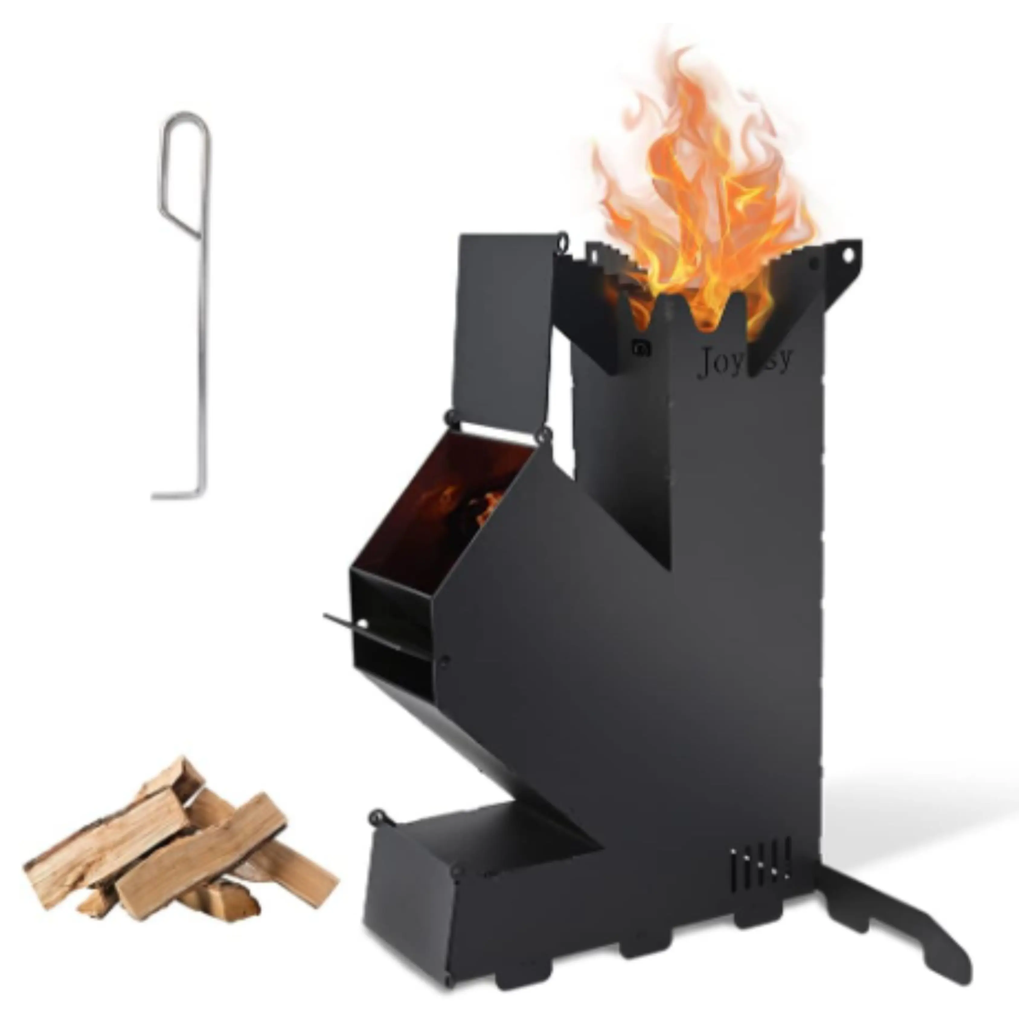 Portable Wood Mini Burning Stove for Cooking - Rocket Stove for Backyard Cooking, Camping, and Outdoor BBQ Events fire  pit