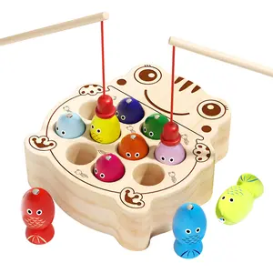 Wooden Magnetic Fishing Game Toy, Early Education Puzzle Toy for Kids, Collaborative Play, Focus & Fine Motor Skills Training, Birthday Party Gift for Boys Girls