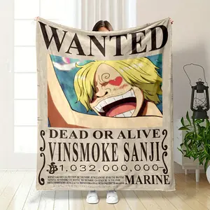 One Piece Vinsmoke Sanji Wanted Poster Blanket 103200This blanket is printed with the wanted poster pattern of Vinsmoke Sanji in One Piece, which restores his classic expression of blushing and being