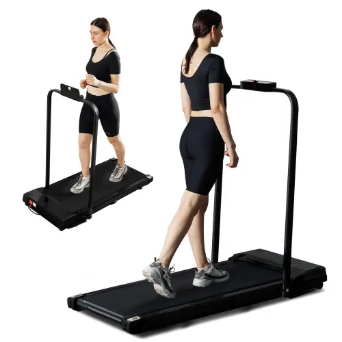 Treadmill with armrest