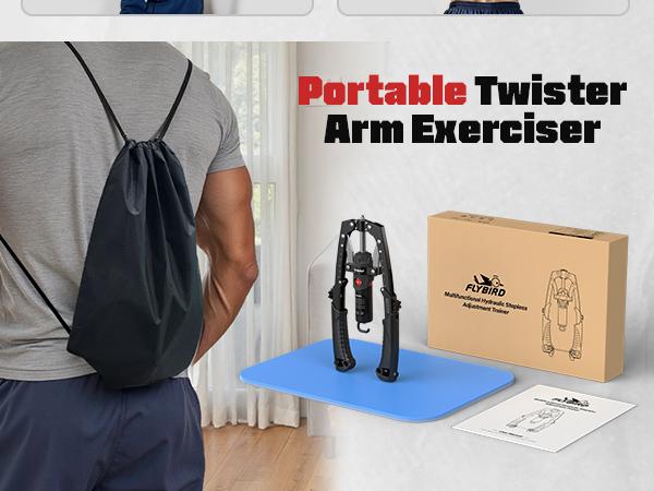 FLYBIRD Chest & Arm & Core Flex Twister - Hydraulic Power Chest Press Machine for Upper Body Strength Training, 2-in-1 Twister arm Trainer with ab Roller Wheel(Backpack& Pad Included) FLYBIRD Chest & Arm & Core Flex Twister - Hydraulic Power Chest Press Machine for Upper Body Strength Training, 2-in-1 Twister arm Trainer with ab Roller Wheel(Backpack& Pad Included)