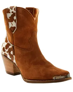 Dingo Women's Women'S Texas Charm Suede Western Booties Round Toe - Di2399-Bg4
