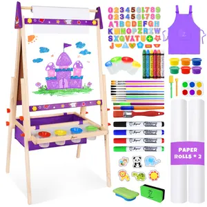 Joyooss Kids Easel Wooden Double-Sided with Paper Roll Joyooss 131 PURPLE