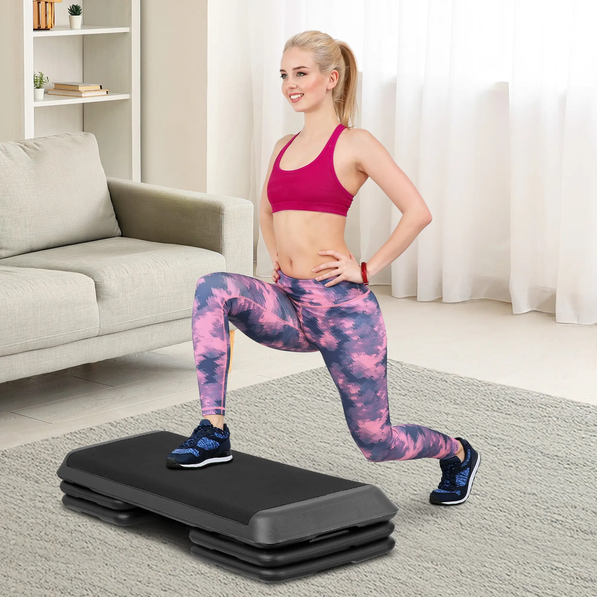 Zeny 43-in Adjustable Height Aerobic Exercise Step Platform - 4